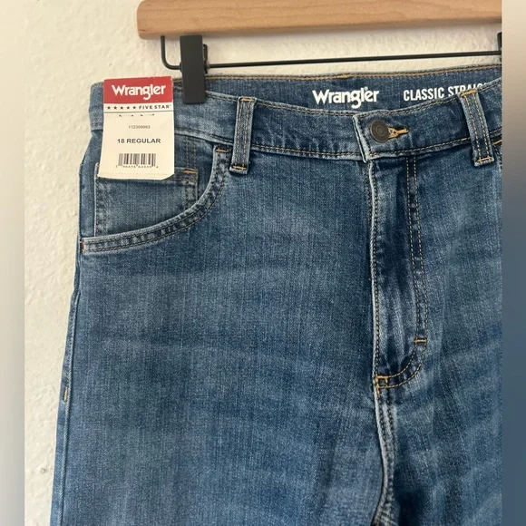Wrangler 5star 18 reg  blue jeans - Picture 2 of 4